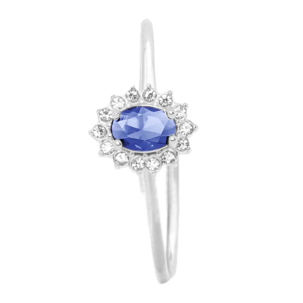 Anello Gemma Blu Silver