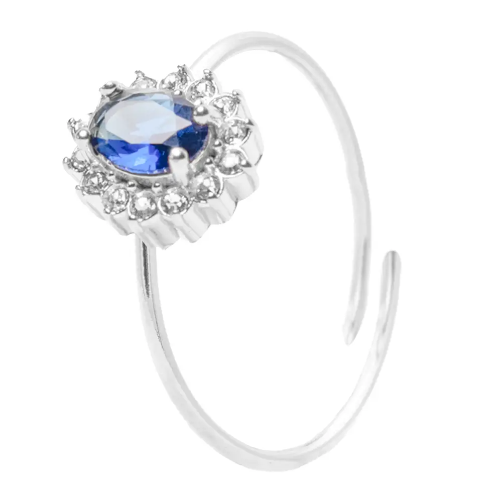 Anello Gemma Blu Silver