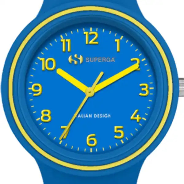 Orologio da polso Superga blu e giallo.