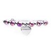 Bracciale con Perline Viola e Cuore Silver - Bracciale