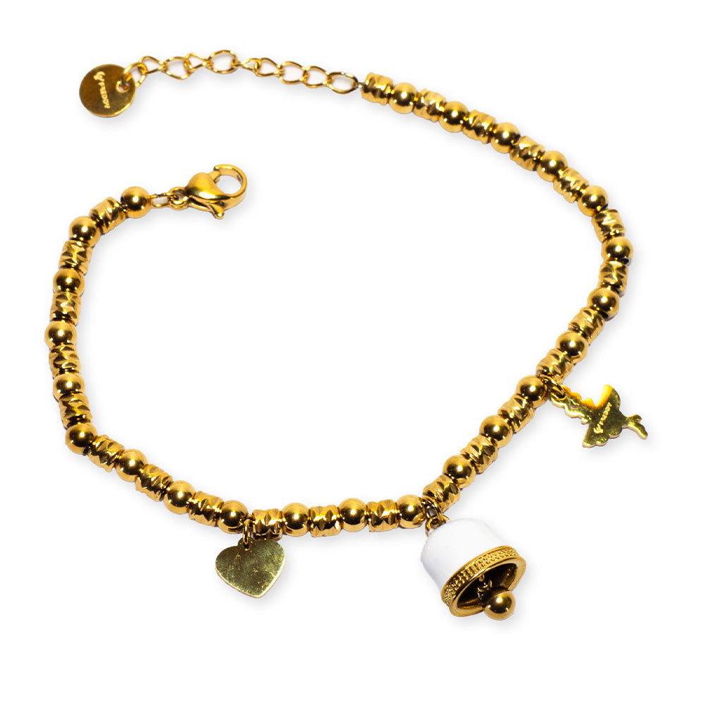 Bracciale Gold con Campana Bianca - Bracciale
