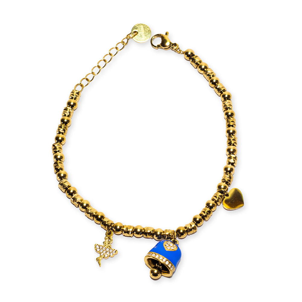 Bracciale Gold con Campana Blu - Bracciale