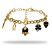 Bracciale Gold con Campana Nera e Charmes - Bracciale