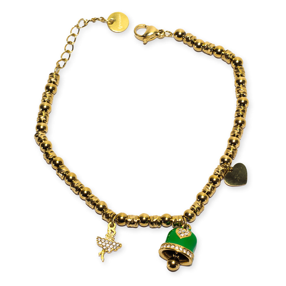 Bracciale Gold con Campana Verde - Bracciale