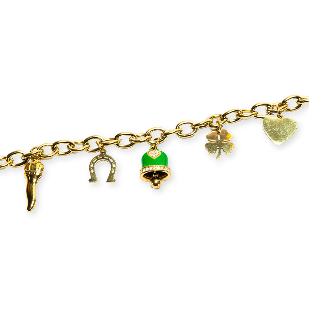 Bracciale Gold con Campana Verde Charmes - Bracciale