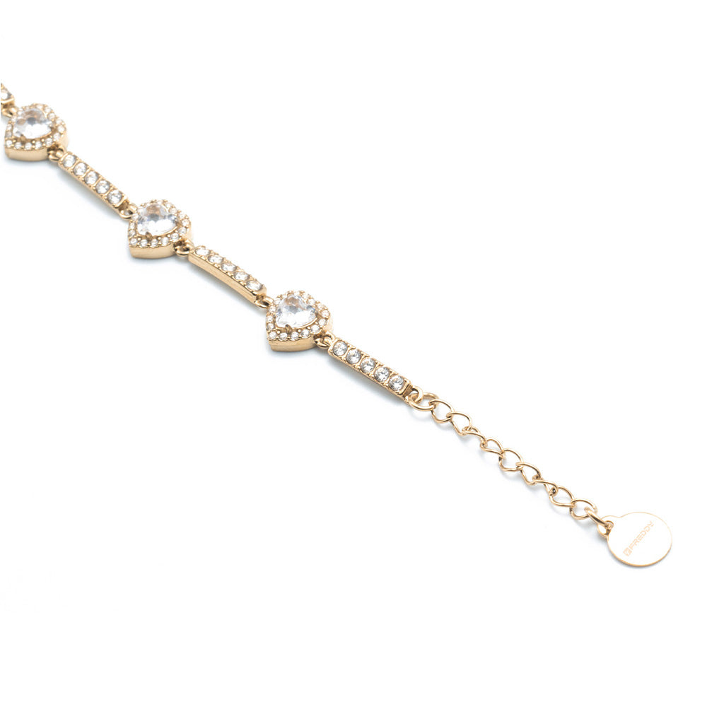 Bracciale Gold Cuori Incastonati e Gemme - Bracciale