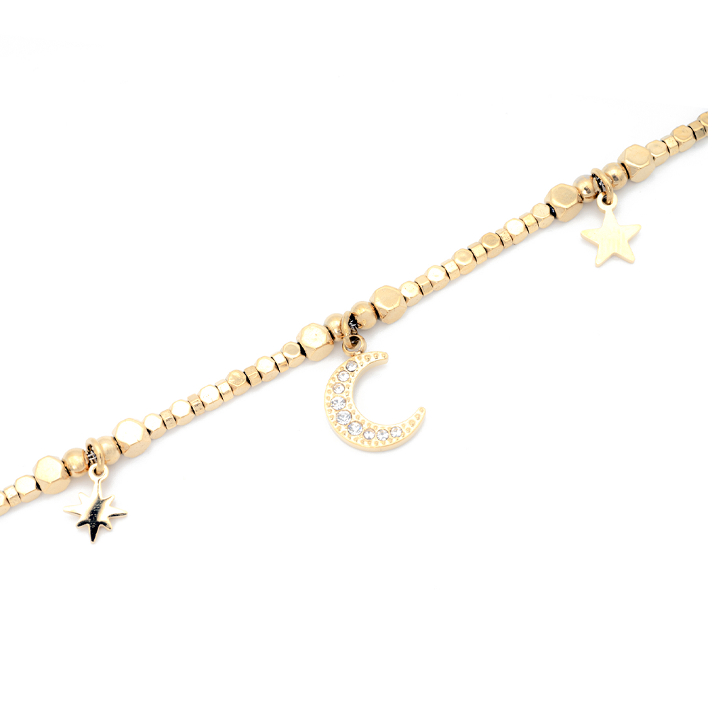 Bracciale Luna e Brillanti Gold