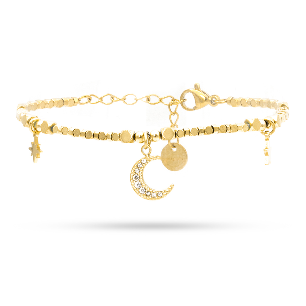 Bracciale Luna e Brillanti Gold