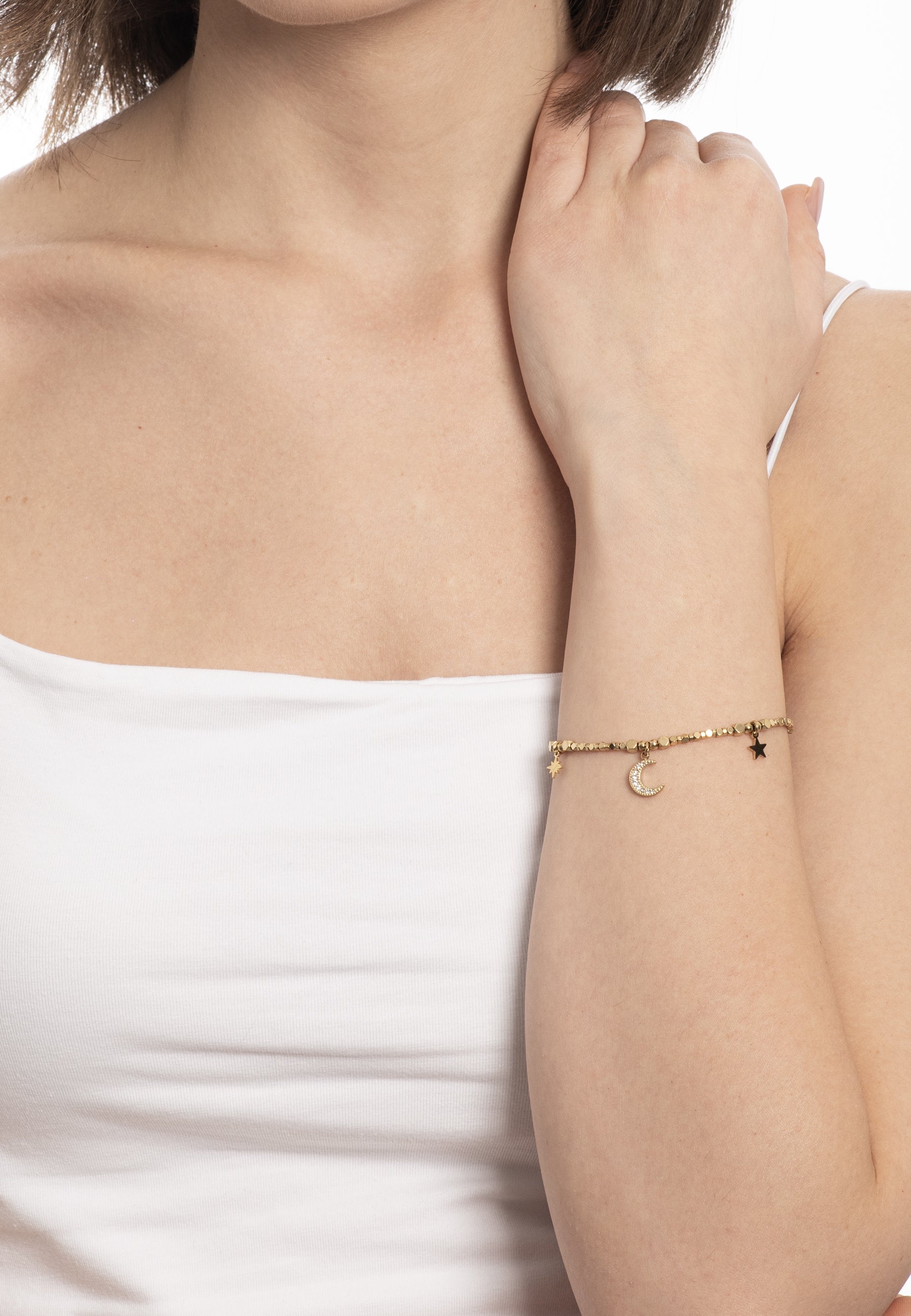 Bracciale Luna e Brillanti Gold