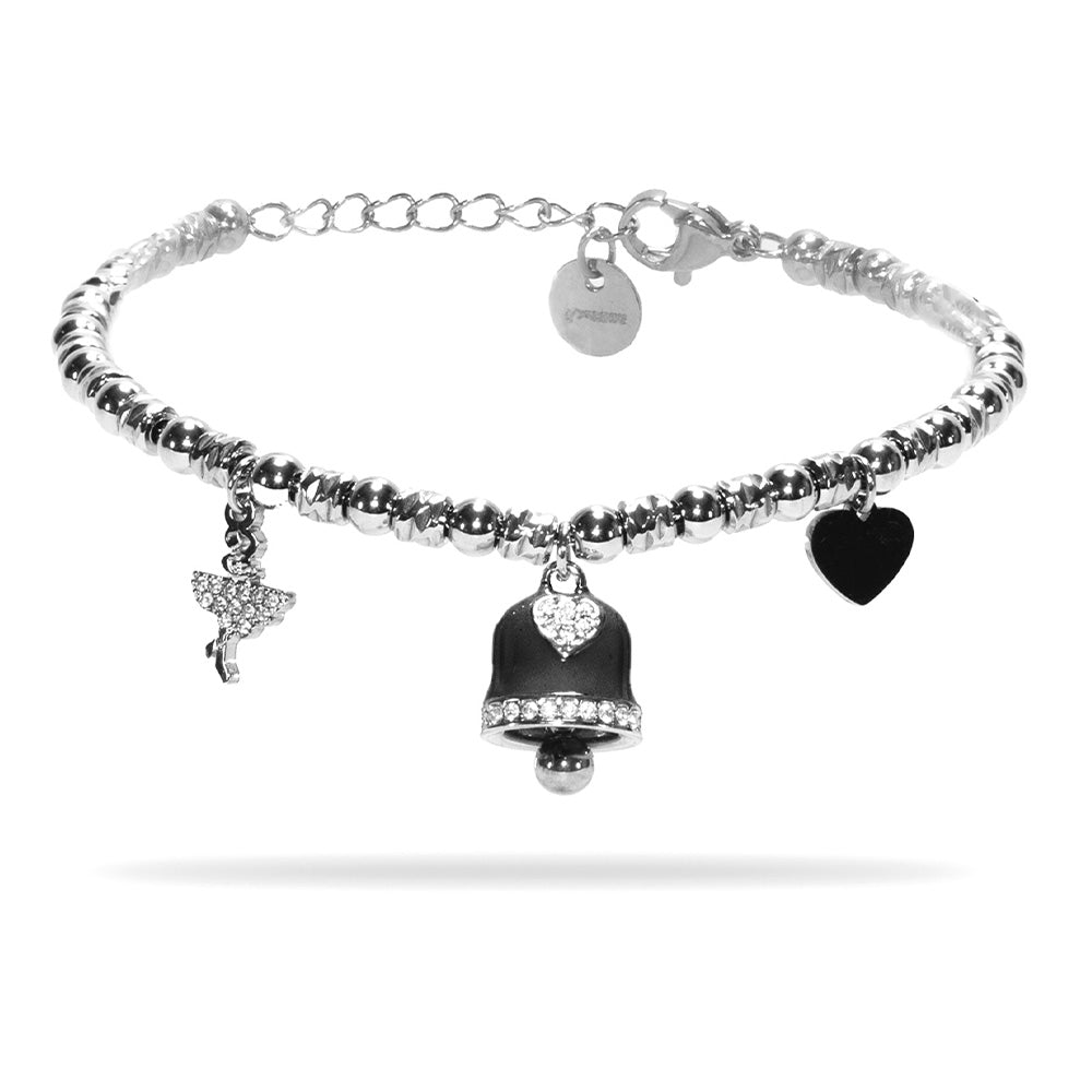 Bracciale Silver con Campana Nera - Bracciale
