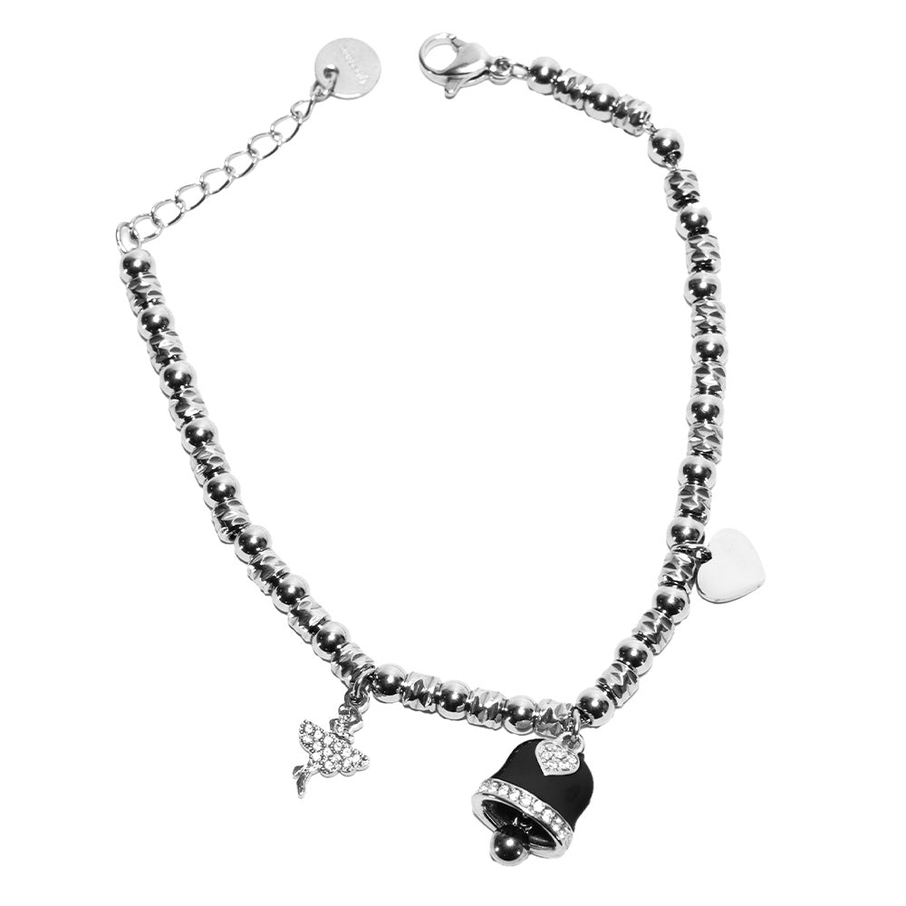 Bracciale Silver con Campana Nera - Bracciale