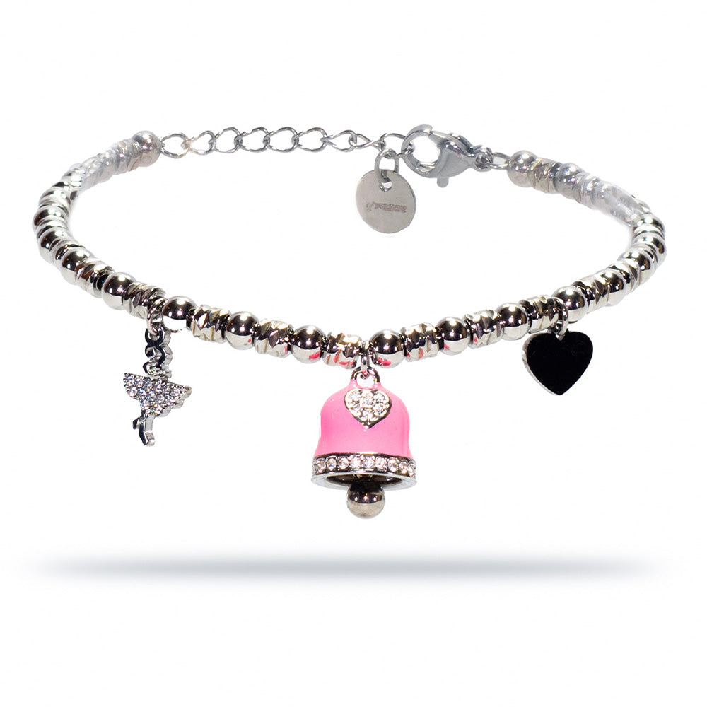 Bracciale Silver con Campana Rosa - Bracciale
