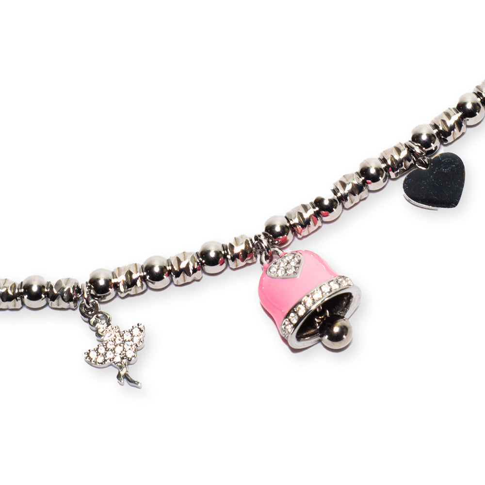 Bracciale Silver con Campana Rosa - Bracciale