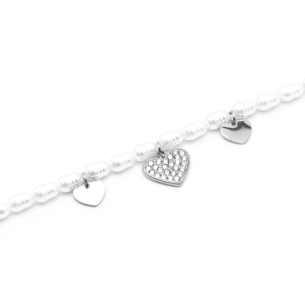 Bracciale Silver Cuore con Gemme e Perle - Bracciale