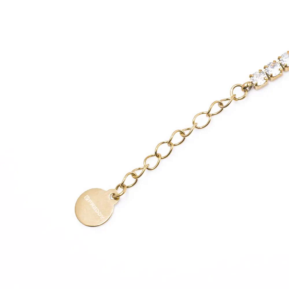Bracciale Tennis Gold con Gemme Bianche - 4 mm