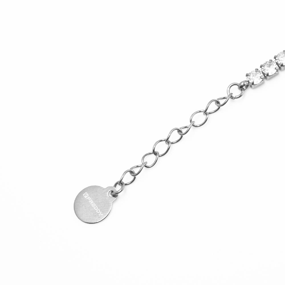 Bracciale Tennis Silver con Gemme Bianche - 4 mm