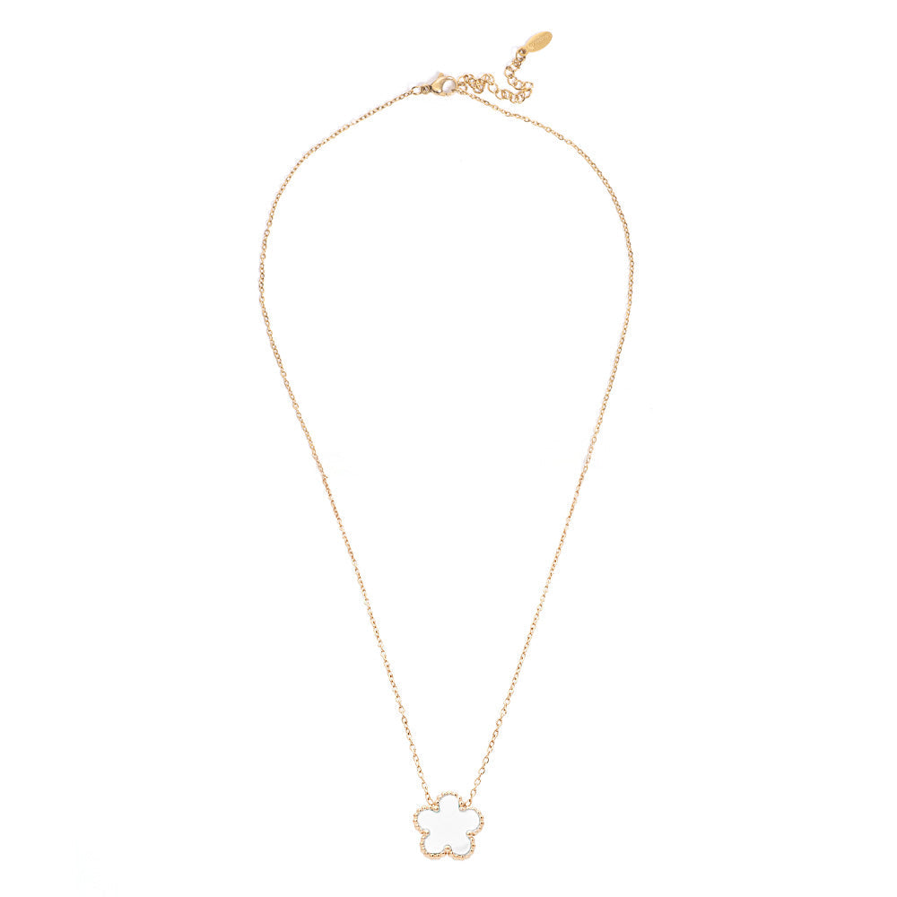 Collana Fiore Bianco Gold Small