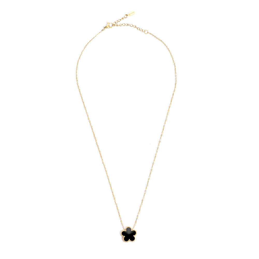 Collana Fiore Nero Gold Small
