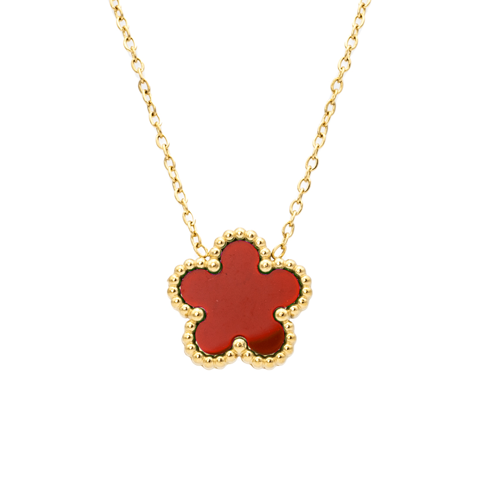 Collana Fiore Rosso Gold