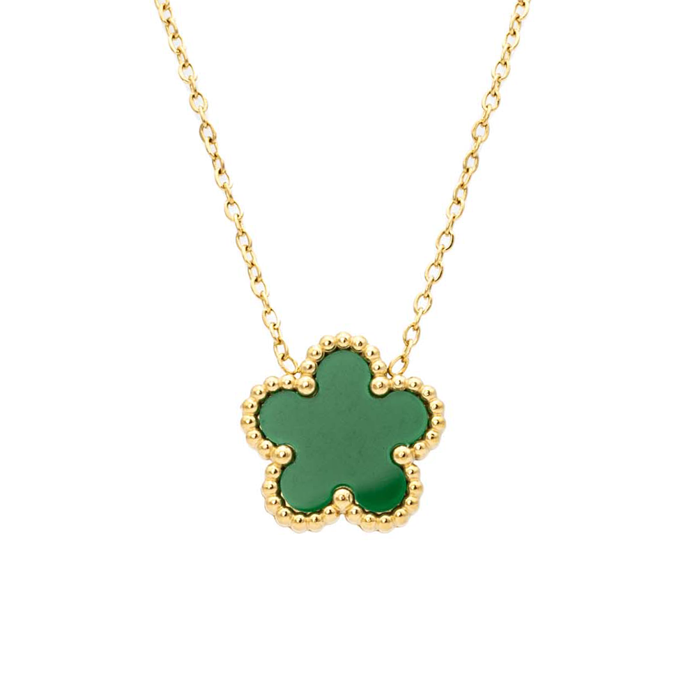 Collana Fiore Verde Gold