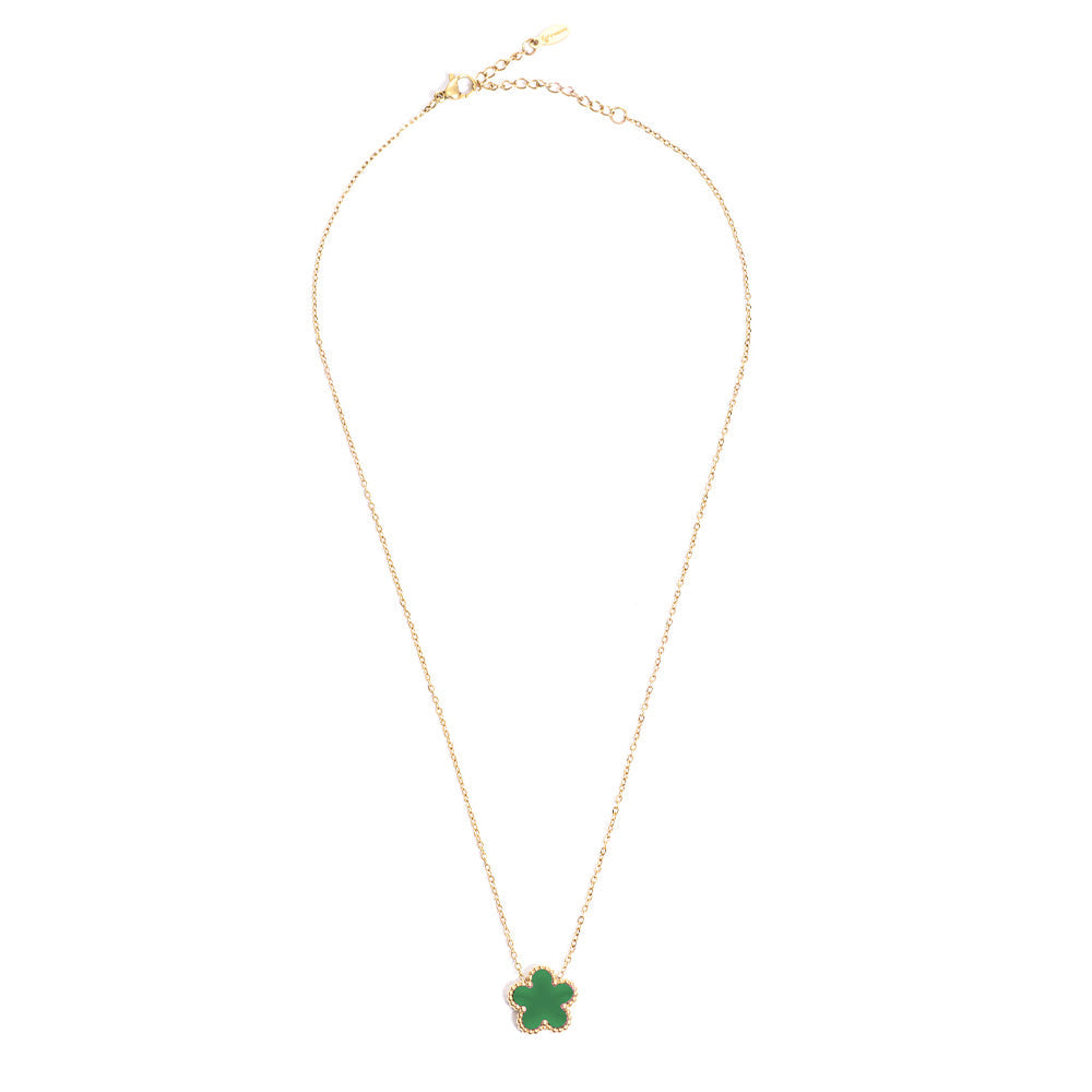 Collana Fiore Verde Gold Small