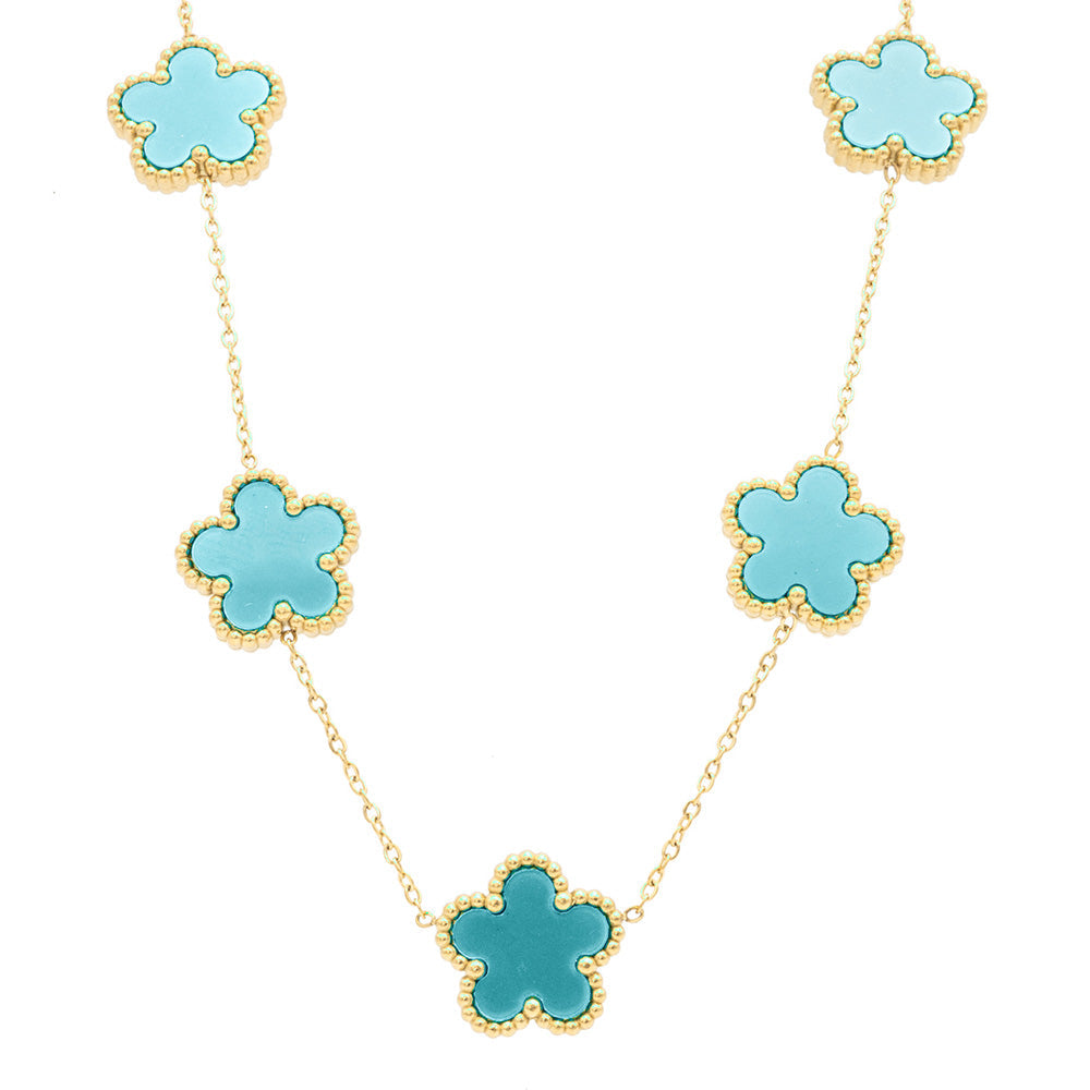 Collana Fiori Azzurri Gold Small