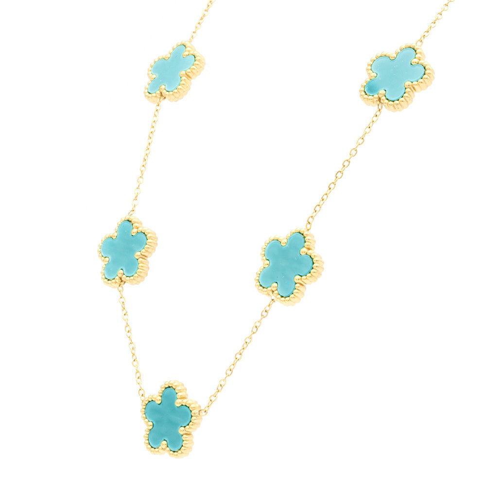 Collana Fiori Azzurri Gold Small