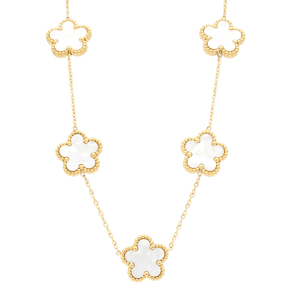 Collana Fiori Bianchi Gold Small