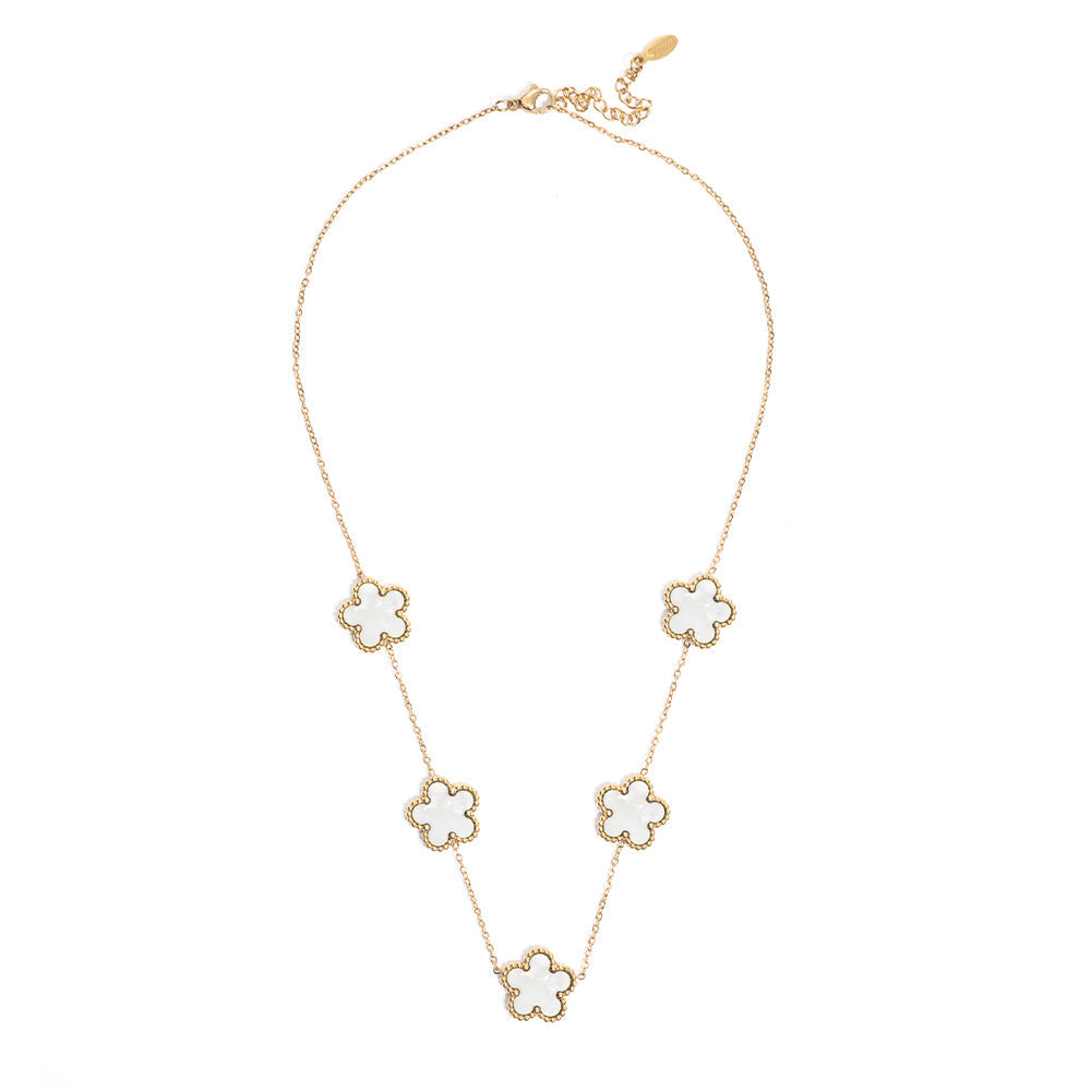 Collana Fiori Bianchi Gold Small
