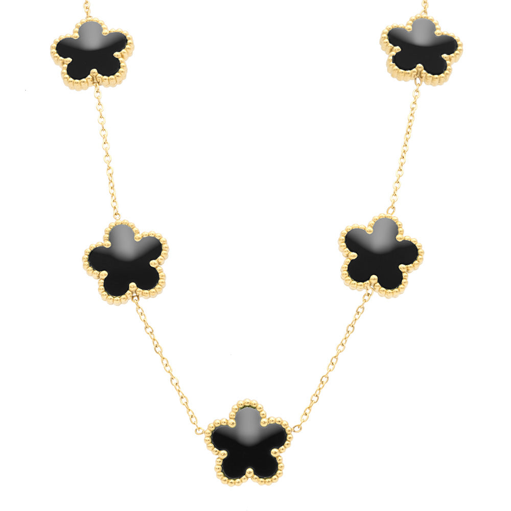 Collana Fiori Neri Gold Small