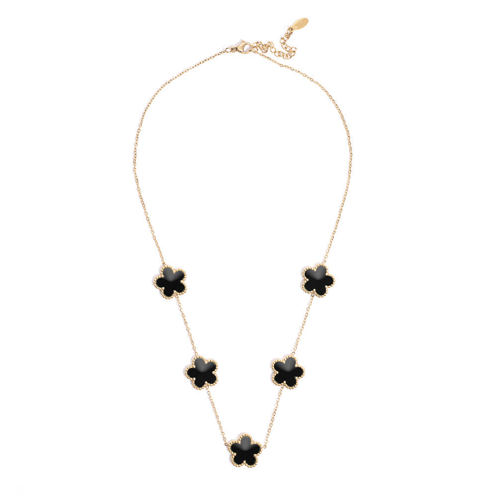Collana Fiori Neri Gold Small