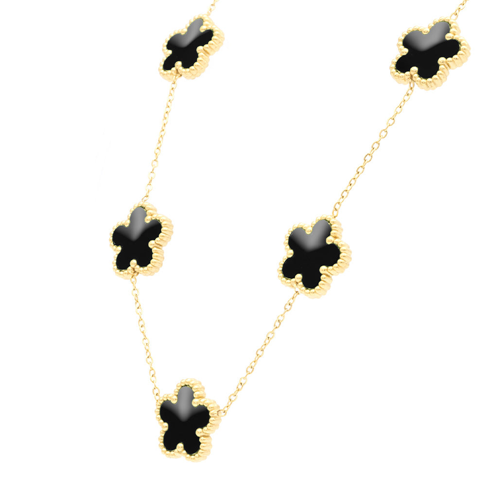 Collana Fiori Neri Gold Small