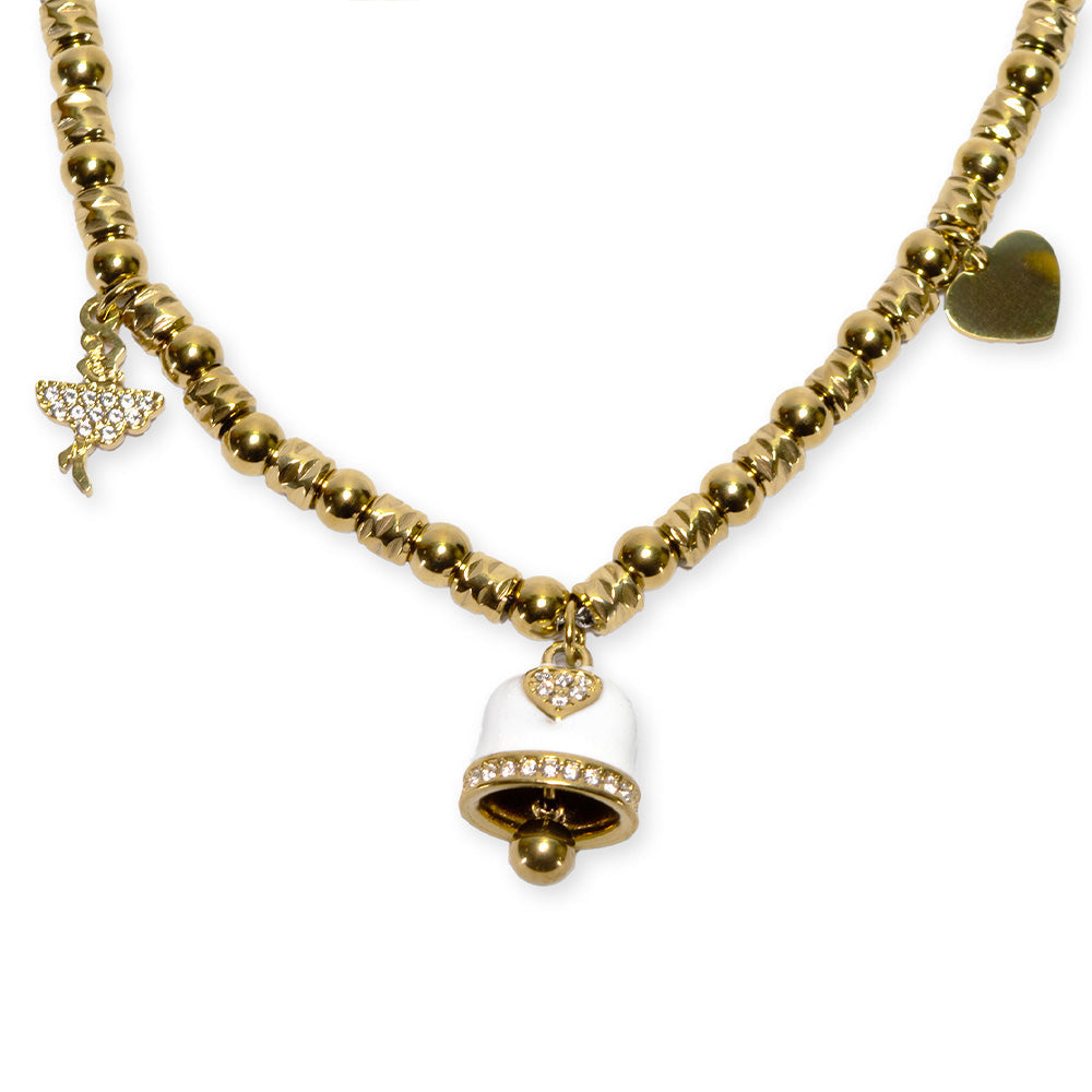 Collana Gold Campana Bianca