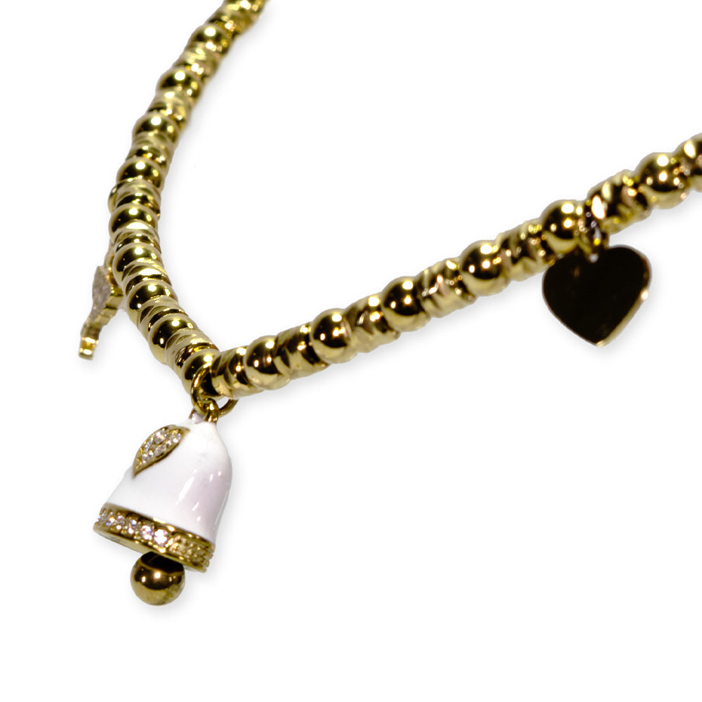Collana Gold Campana Bianca