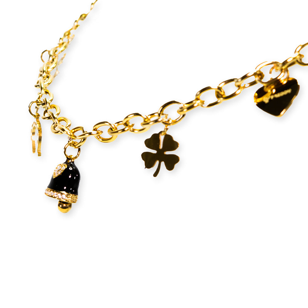 Collana Gold Campana Nera e Charmes - collana