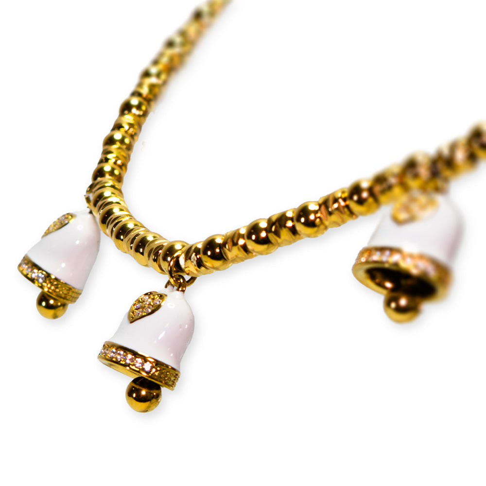 Collana Gold Campane Bianche - collana