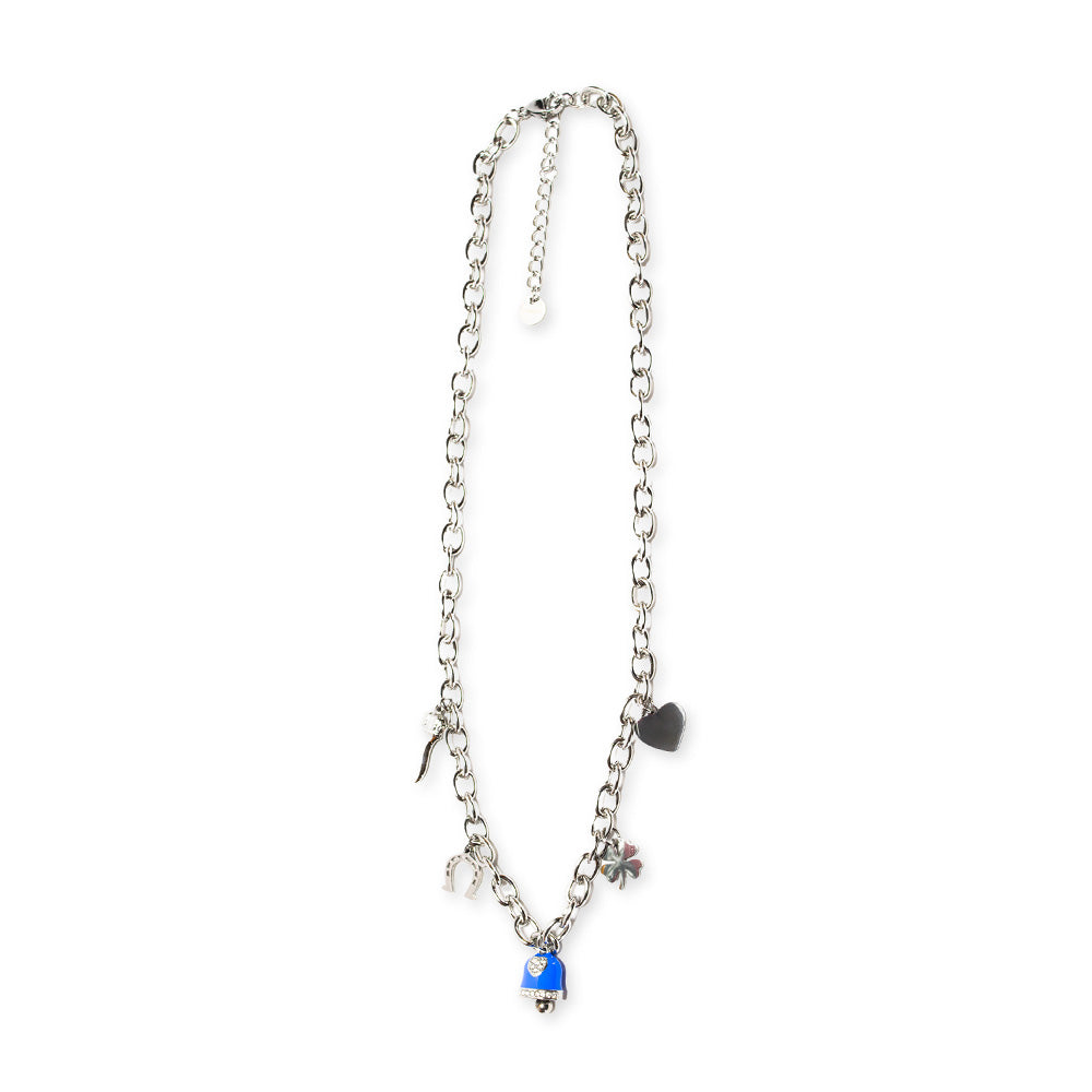 Collana Silver Campana Blu e Charmes - collana