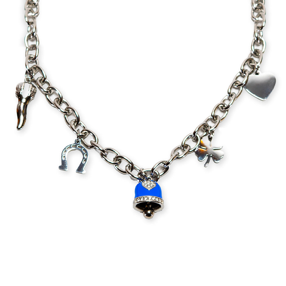 Collana Silver Campana Blu e Charmes - collana