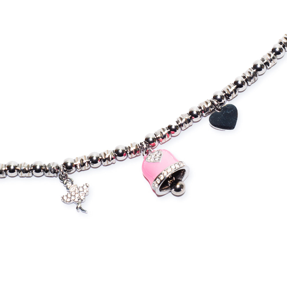 Collana Silver Campana Rosa - collana