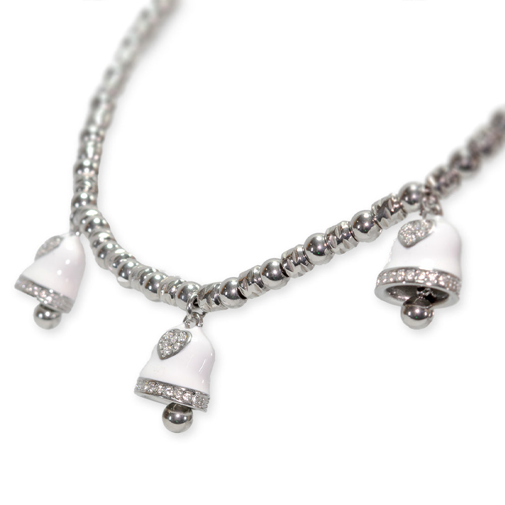 Collana Silver Campane Bianche