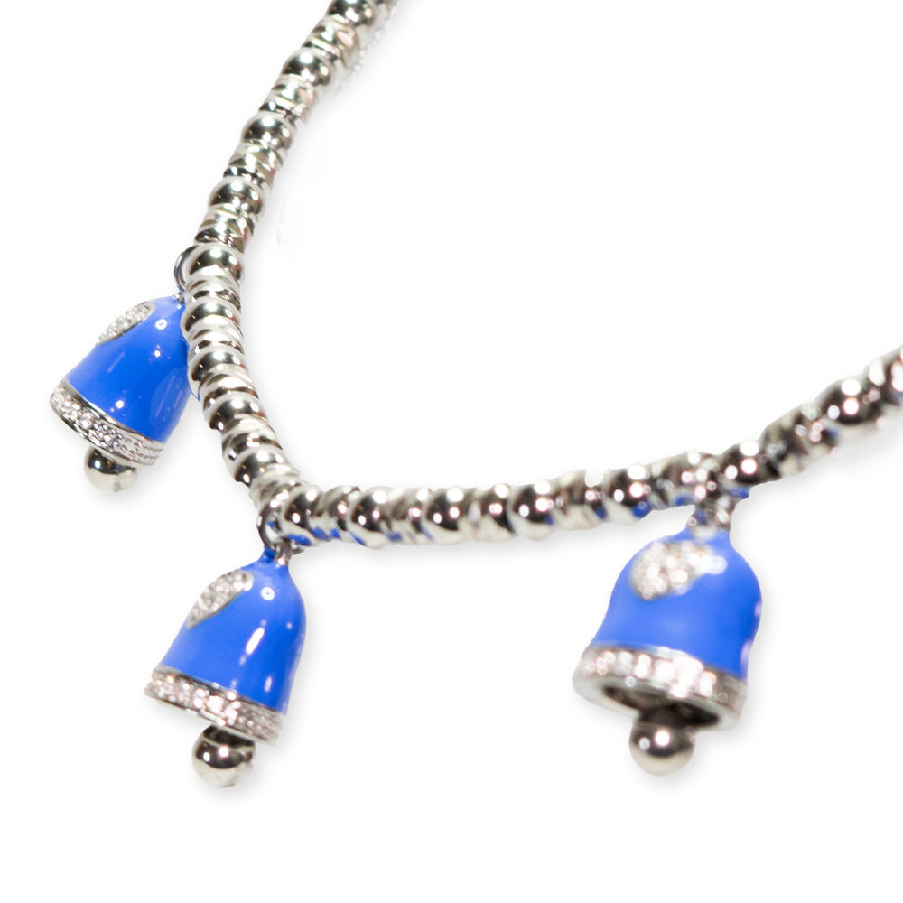 Collana Silver Campane Blu - collana