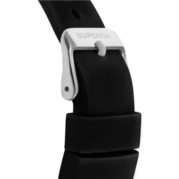 Cintura nera con fibbia argento.