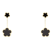 Orecchini Fiori Neri Gold