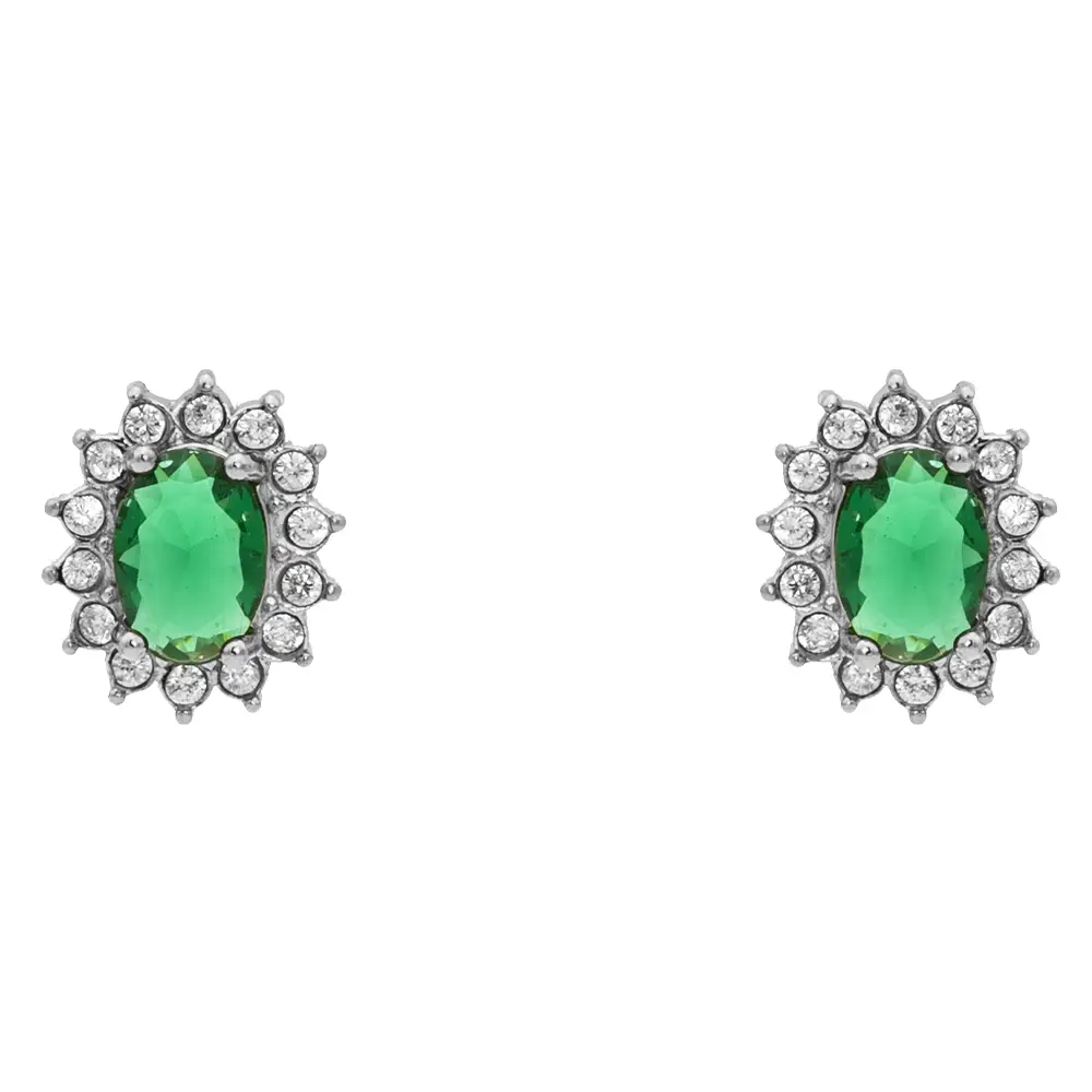 Orecchini Gemma Verde Silver