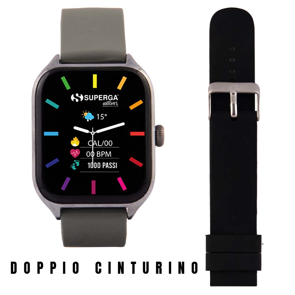 Superga Winner Smartwatch Nero e Verde Militare Smartwatch