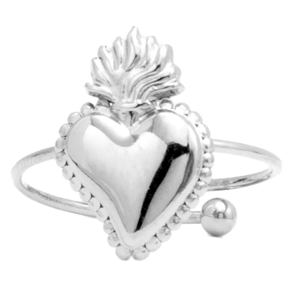 Anello Cuore Fiammeggiante Silver con Gemme - anello