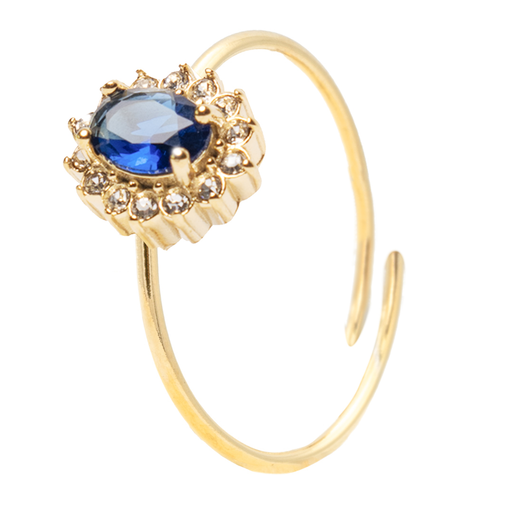 Anello Gemma Blu Gold