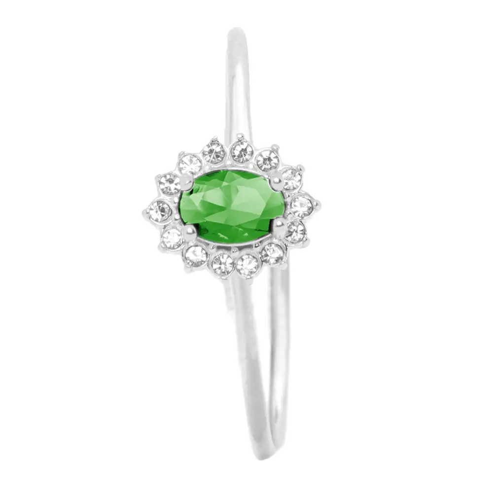 Anello Gemma Verde Silver