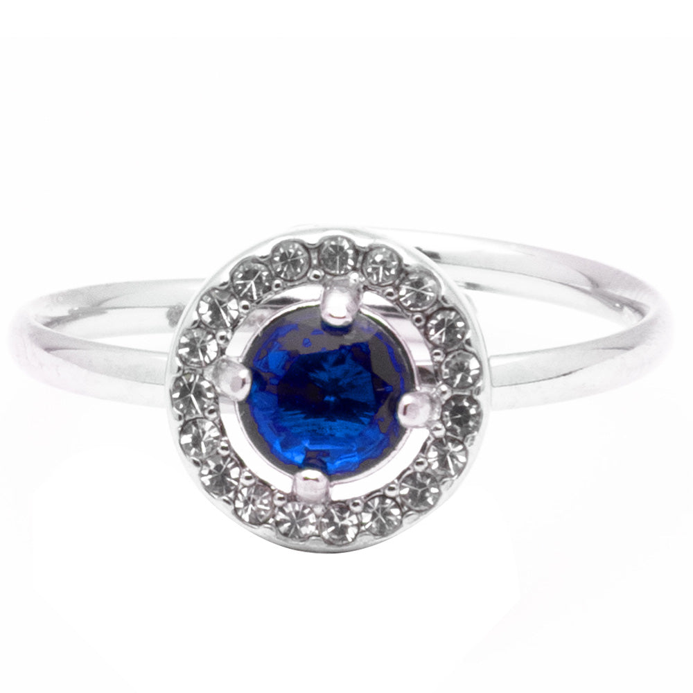 Anello Silver Gemma Blu