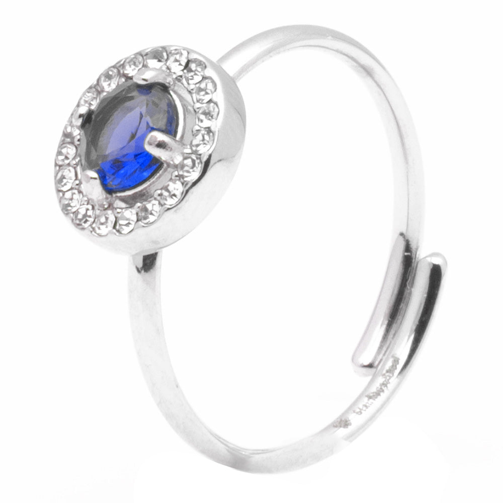 Anello Silver Gemma Blu